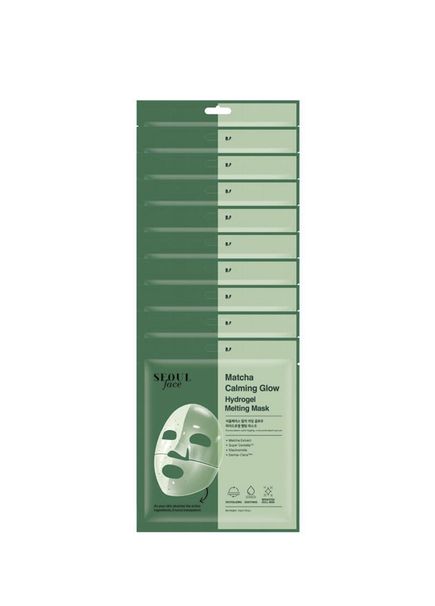 Seoul Face Matcha Yatıştırıcı Işıltı Veren Eriyen Glow Hidrojel Kore Maskesi 10 x 34 gr