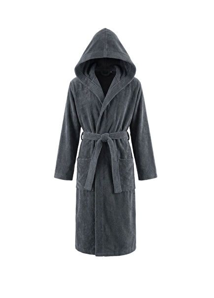 Alin Anthracite Cotton Unisex Bathrobe