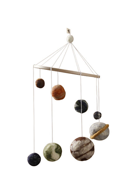 Planet Gezegenler Temalı Yün Keçe Dönence