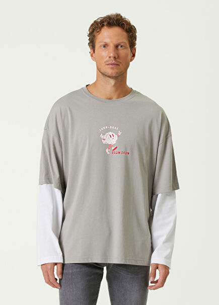 Brain Drain Grey Double Sleeve Men's T-shirt
