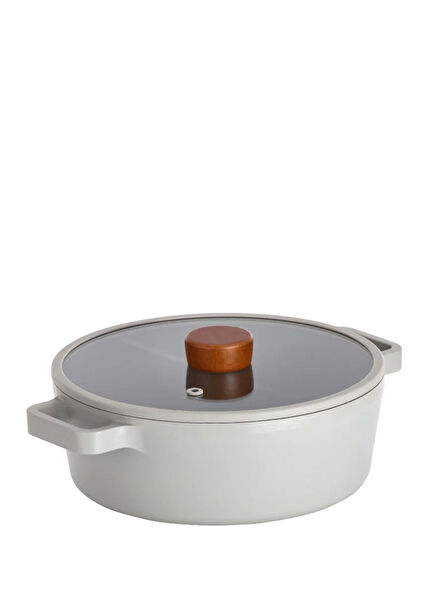 Fika Grey Cast Aluminum Pot with Glass Lid 22 cm