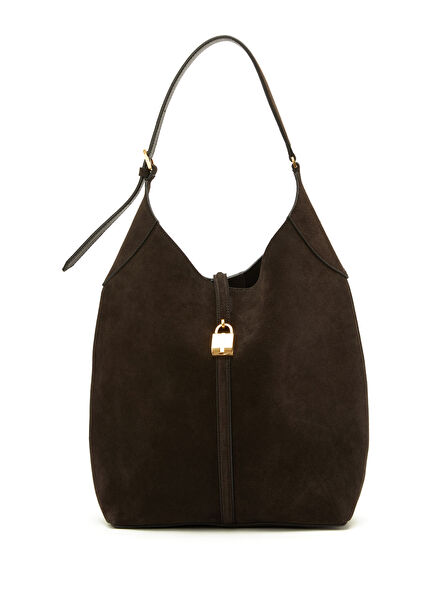 Large Siena Dark Brown Women's Suede Bag