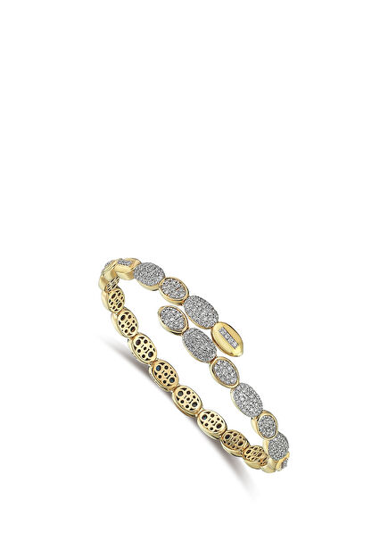 Loops Coil Pırlantalı Kadın Altın Bilezik