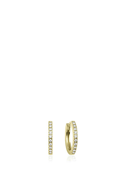 14K Gold Women's Hoop Earrings with Tsuki Diamonds