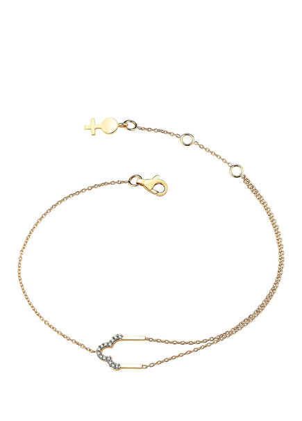 Arches Round Trefoil Pırlanta Kadın Altın Bilezik