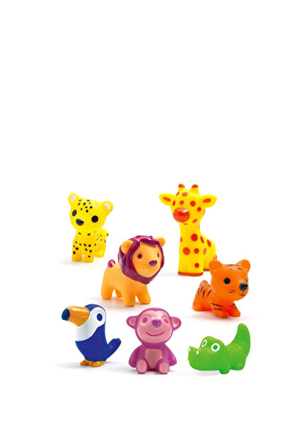 Safari 7 Piece Toy Animal Figures