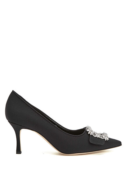 Maysale Siyah İpek Stiletto