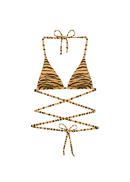 Angel Piko Hardal Rengi Kadın Bikini Üstü