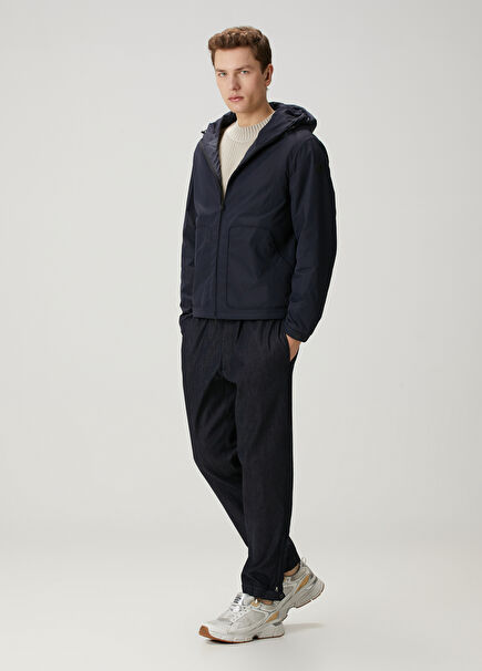 Navy Blue Waist Corded Trousers