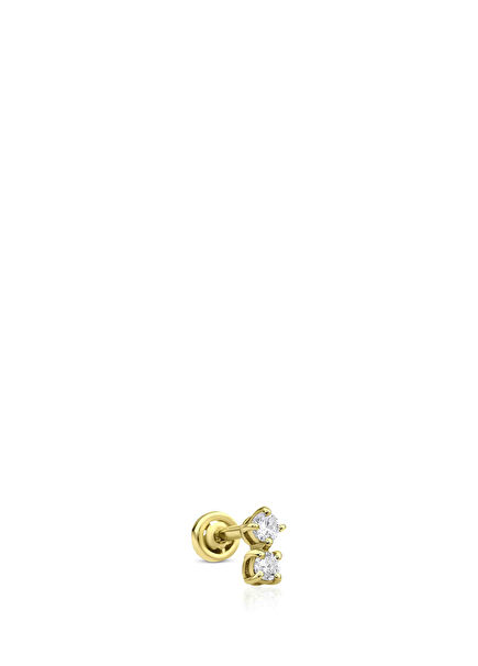 14K Gold Women's Piercing Earrings with Tsuki Diamonds
