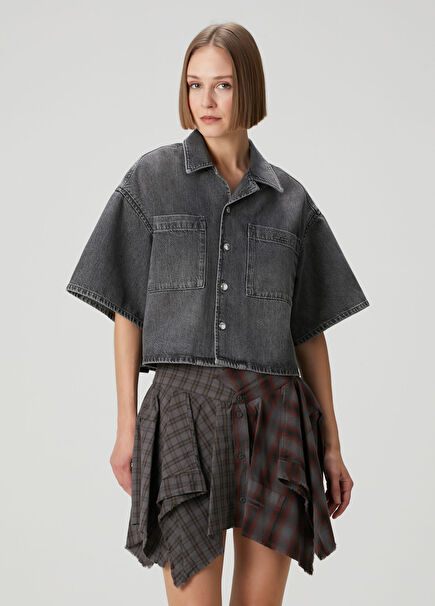 Gri Denim Gömlek