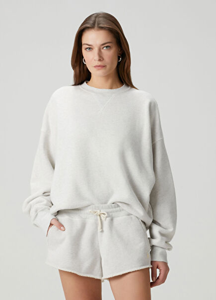 Star Gri Taşlı Sweatshirt