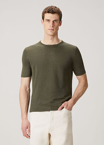 Khaki Linen T-Shirt