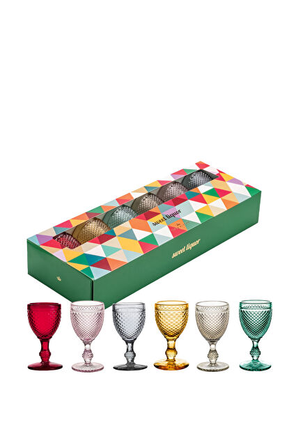 Bicos Multicolor Set Of 6 Glass Liquor Glasses