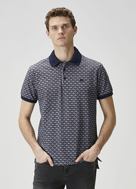 Navy Blue Polo Neck T-Shirt