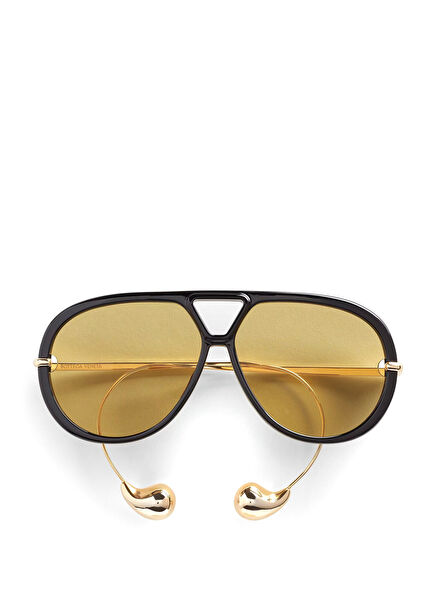 Drop Aviator Black Women's Sunglasses