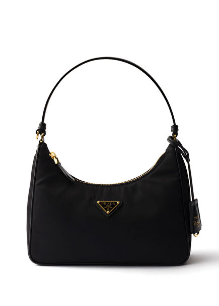 Re-Edition 2005 Siyah Re-Nylon Kadın Mini El Çantası 