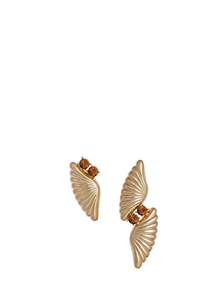 Wing Wood Women's Gold-Plated Earrings