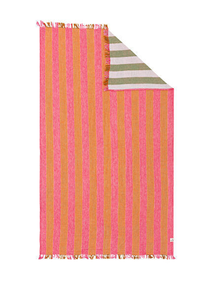Striped Gauze Pembe Peştemal 90 x 175 cm