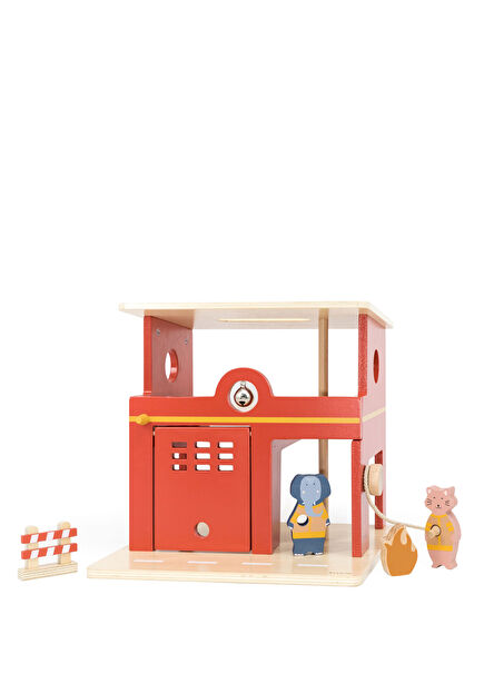 Colorful Fire Station Wooden Toy