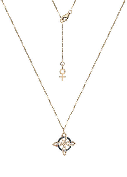 Magic Knot Pırlantalı ve Safirli Kadın Altın Kolye