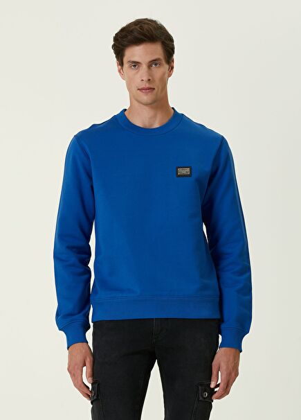 Koyu Mavi Logo Detaylı Sweatshirt