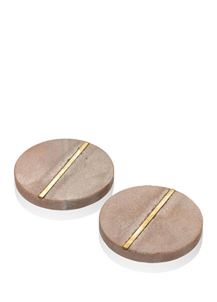 Nature Kahverengi 2li Mermer Bardak Altlığı Seti