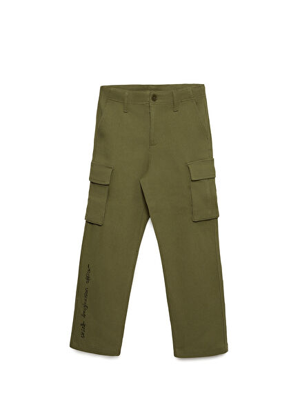Khaki Organic Cotton Kids Pants