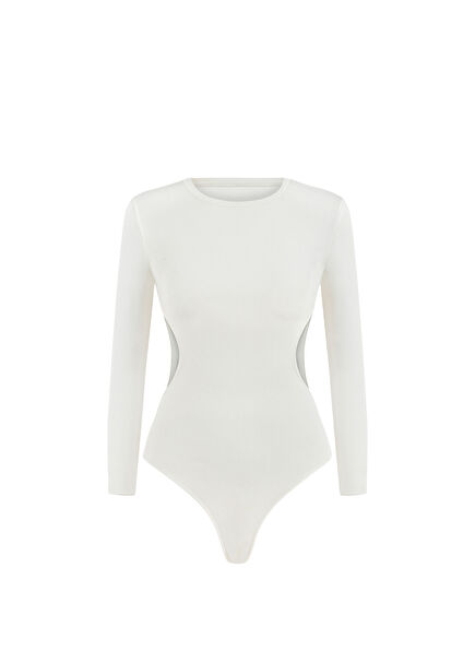 Kim White Long Sleeve Women's Snap Button