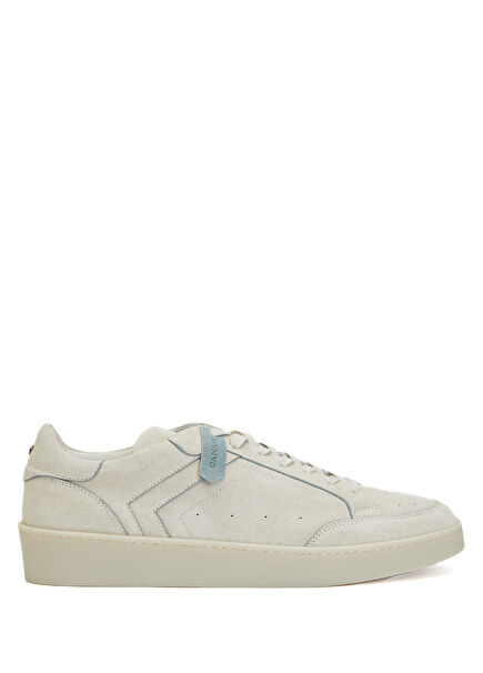 Beyaz Logolu Erkek Süet Sneaker
