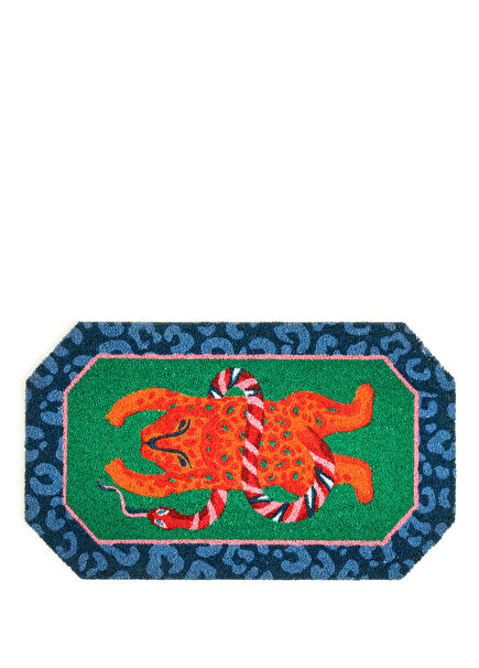 Kerala Coir Yeşil Kapı Önü Paspası 45 x 75 cm 