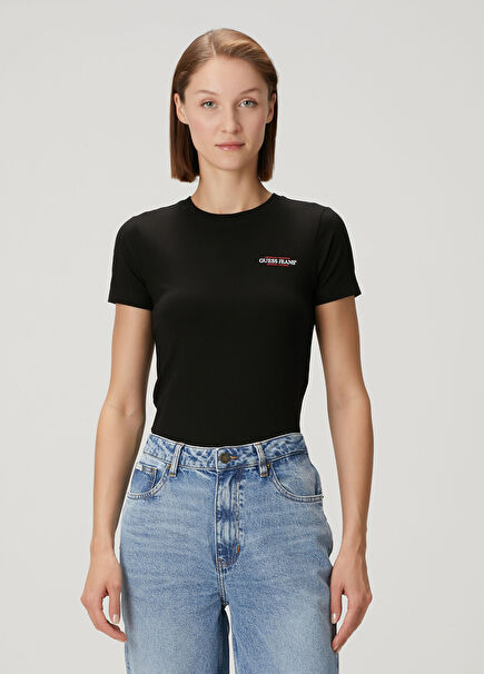 Slim Fit Black Logo T-Shirt