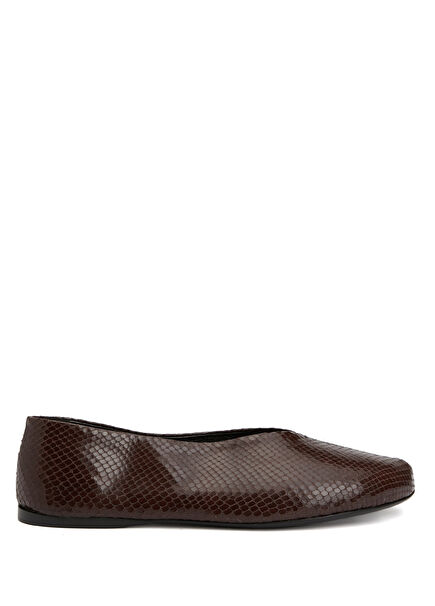 Brown Women's Leather Ballet Flats