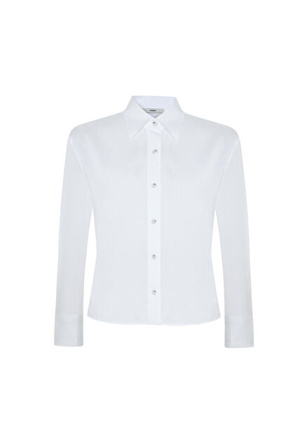 Dora White Long Sleeve Women's Shirt