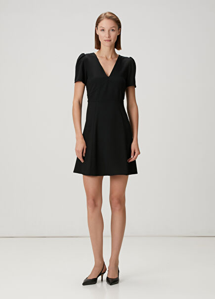 Black Mini Crepe Dress