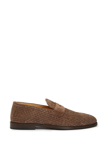 Brown Men's Suede Loafer