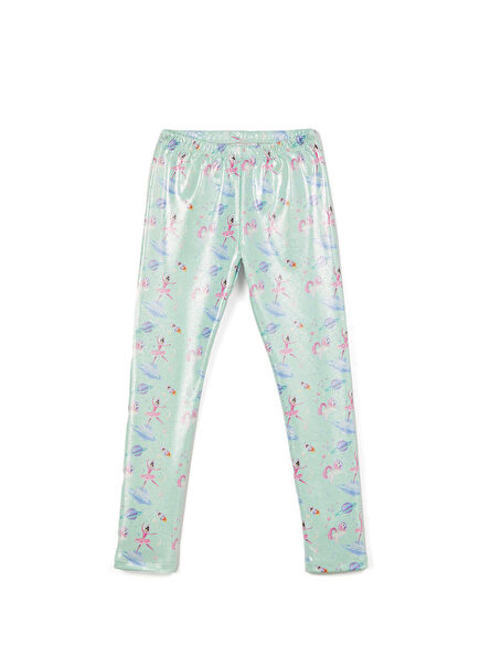 Ballerina in Space Desenli Simli Kız Çocuk Tayt