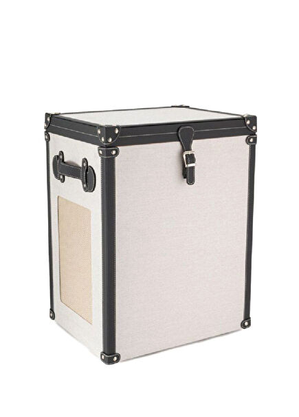 Beige Bathroom Laundry Basket
