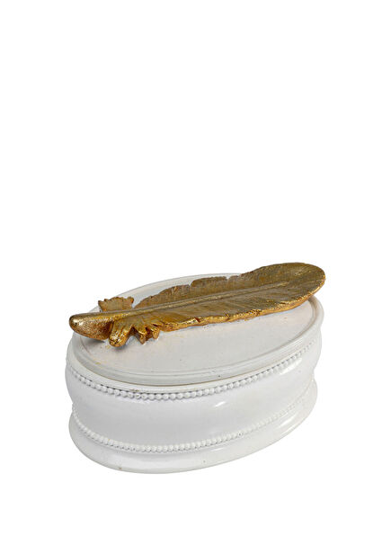 Jar Ava Beyaz Polyresin Dekoratif Kutu