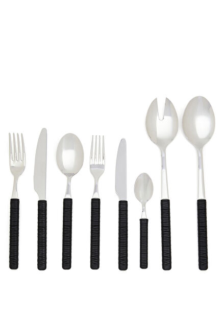 Ratan Siyah 74 Parça Çatal Bıçak Kaşık Seti
