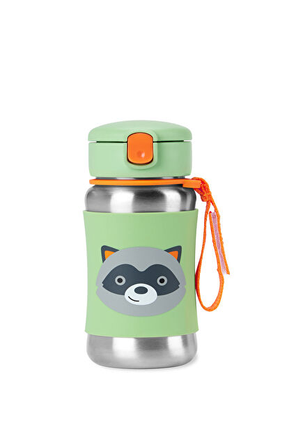 Zoo Raccoon Patterned Steel Kids Drinker