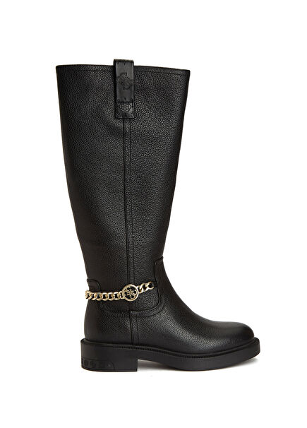 Fyonal Siyah Kadın Deri Çizme