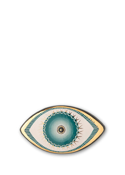 Green Gold Handmade Large Ceramic Evil Eye