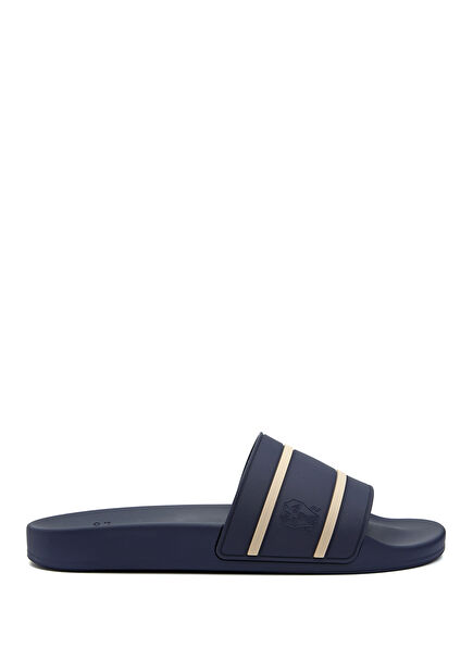 Navy Blue Beige Men's Slippers
