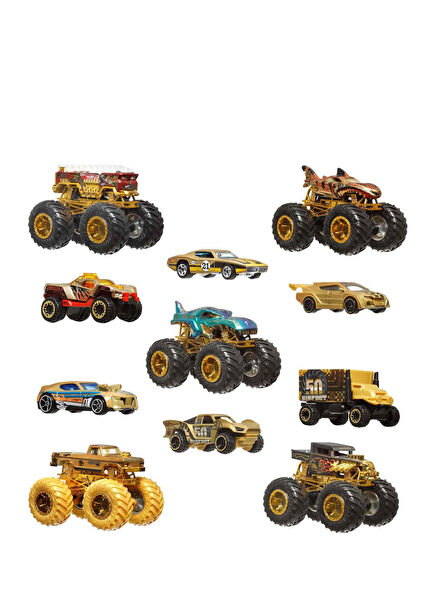 1:64 Monster Trucks Bigfoot Trophy Şampiyonları Araba ve Kamyon Çoklu Arabalar Seti JDW07