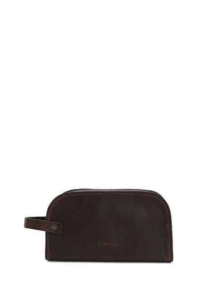 Kahverengi Erkek Deri Kozmetik Çantası