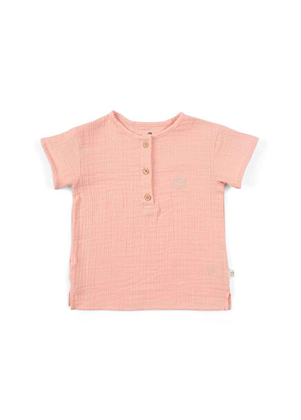 Pink Organic Cotton Muslin Unisex Kids T-shirt