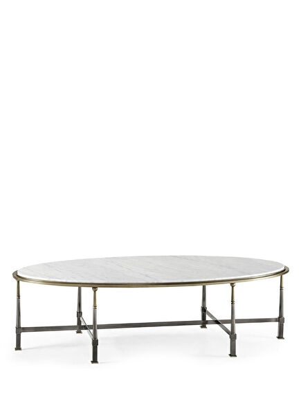 Hamilton Carrara Dark Gun Carrara Marble Center Table
