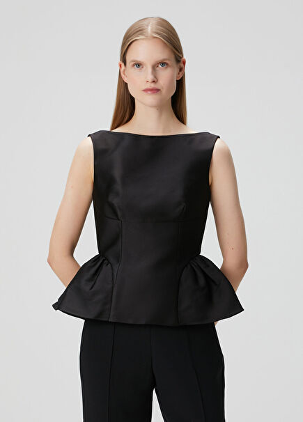 Black Taffeta Evening Top