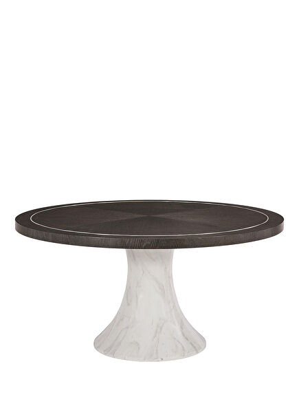 Trianon Brown Marble Round Dining Table with Wooden Top